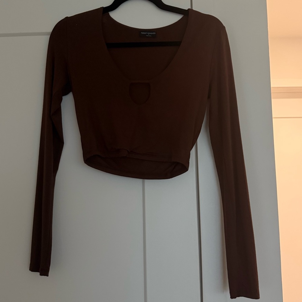 Naked Wardrobe Long Sleeve Crop Top
